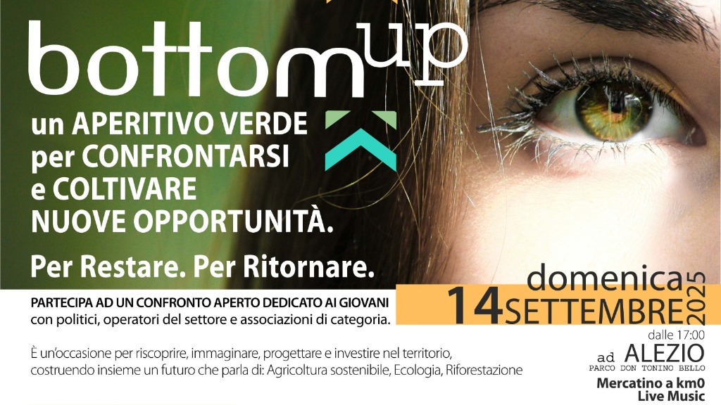 “Bottom-up”: ad Alezio un aperitivo verde per coltivare nuove opportunità Alezio