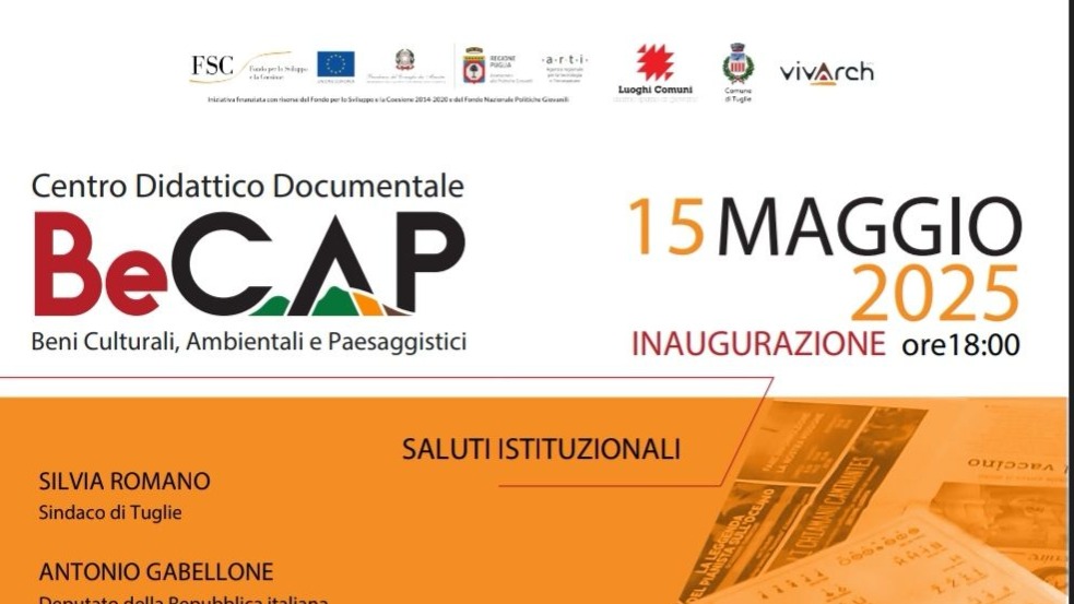 A Tuglie nasce il Centro BeCaP: un nuovo spazio per scoprire il patrimonio culturale e paesaggistico del Salento Tuglie